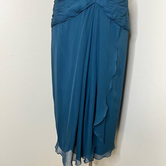 Assar New York 100% Silk Evening Dress w Sash 10 Pleated Event Special Occasion - Picture 4 of 11